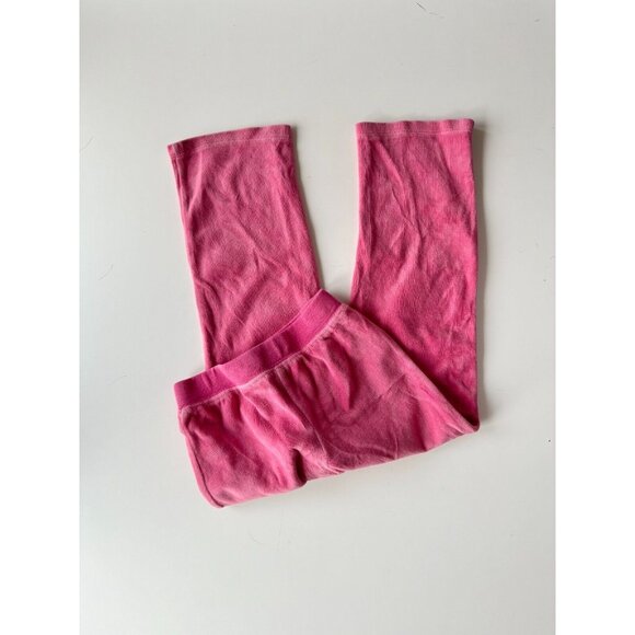 Girls' JUICY COUTURE Pink Velour Gold Logo Straight Leg Track Pants, Size 5 - Picture 5 of 11